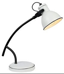 ZUMBA LAMPKA GABINETOWA SZTYCA SKOS 1X40W E14 BIAŁY+CZARNY