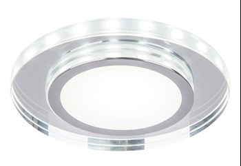 SSP-26 CH/TR+WH 10W LED 230V RING LED BIAŁY oczko sufitowe  lampa sufitowa OKRĄGŁA SZLIF SZKŁO TRANSPARENTNE