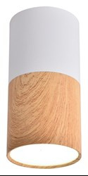 LAMPA SUFITOWA TUBA 1X50W GU10 DREWNIANY+BIAŁY ŚR. 5,8 CM
