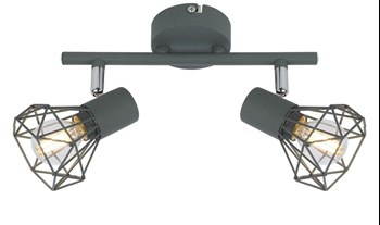 VERVE LAMPA SUFITOWA LISTWA 2X40W E14 MATOWY SZARY