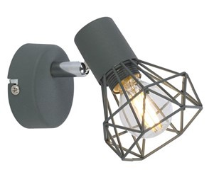 VERVE LAMPA KINKIET 1X40W E14 MATOWY SZARY