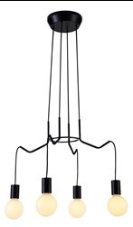 BASSO LAMPA WISZĄCA 4X40W E27 CZARNY MATOWY