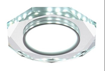 SSP-24 CH/TR+WH 8W LED 230V RING LED BIAŁY oczko sufitowe  lampa sufitow OŚMIOKĄTNA SZKŁO TRANSPARENTNE