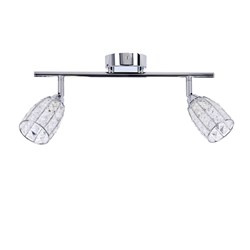 Shiba lampa sufitowa listwa chromowy 2x15w g9 klosz bezbarwny