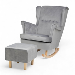 Uszak Bujany Szary + Poduszka + Podnóżek Nieotwierany