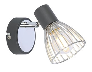 MODO LAMPA KINKIET 1X40W E14 CZARNY+CHROM