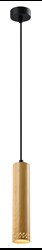 Tubo lampa wisząca czarny 1x25w gu10 klosz 25cm drewniany