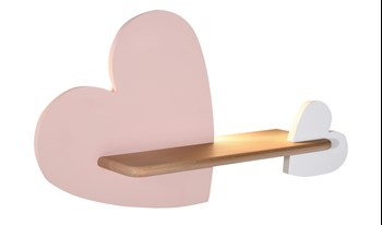 Heart lampa kinkiet 5w led 4000k iq kids różowy+biały