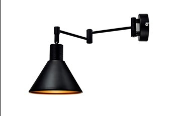 COPENHAGEN LAMPA KINKIET 1X40W E14 CZARNY ŚRDEK ZŁOTY