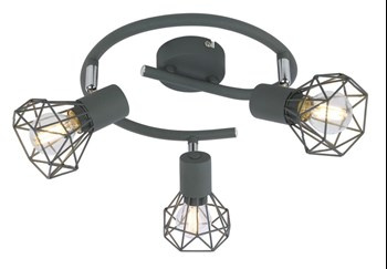 VERVE LAMPA SUFITOWA SPIRALA 3X40W E14 MATOWY SZARY