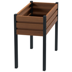 Warzywnik z Dnem 100x50x90 Drewnopodobny Ogrodowy na Podwyższeniu + PIANKA | Grządka podniesiona