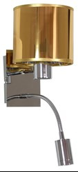 SYLWANA LAMPA KINKIET 1X40W E14 + LED Z WYŁĄCZNIKIEM CHROM / ZŁOTY