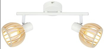 ATARRI LAMPA SUFITOWA LISTWA 2X25W E14 BIAŁY+DREWNO