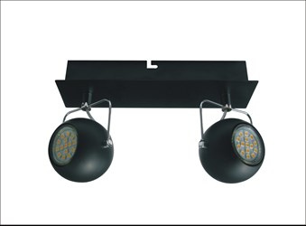 LISTWA TONY 2X3W LED GU10 CZARNY MATOWY