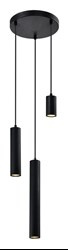 Tubo lampa wisząca czarny talerz 3x25w gu10 klosz mix czarny