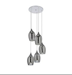 MARINA LAMPA WISZĄCA TALERZ 5X60W E27 CHROM