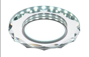 SSP-25 CH/TR+WH 8W LED 230V RING LED BIAŁY oczko sufitowe  lampa sufitowa OKRĄGŁA SZLIF SZKŁO TRANSPARENTNE