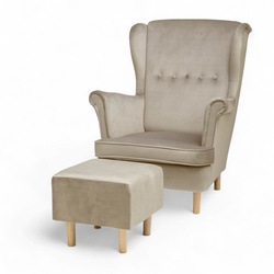 Uszak Standardowy Beżowy + Poduszka + Podnóżek Nieotwierany