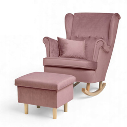 Uszak Bujany Różowy + Poduszka + Podnóżek Otwierany