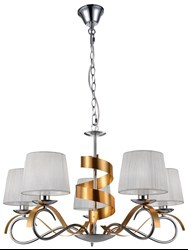 DENIS LAMPA WISZĄCA 5X40W E14 CHROM/ZŁOTY