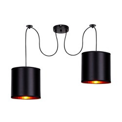 Candida p lampa wisząca czarny 2x40w e27 abażur czarny