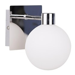 Oden lampa kinkiet chromowy 1x40w g9 klosz biały