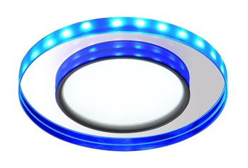 SSP-23 CH/TR+BL 8W LED 230V RING LED NIEBIESKI  oczko sufitowe  lampa sufitowa STAŁA  OKRĄGŁA  SZKŁO TRANSPARENTNE