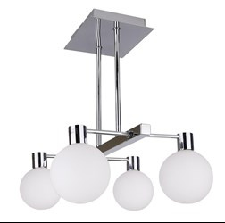 Maldus lampa wisząca chromowy sztyca 4x40w g9 klosz biały