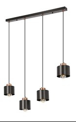 Olena lampa wisząca czarna 4x60w e27 klosz czarny