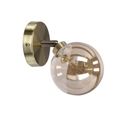 Rodia lampa kinkiet patynowy 1x40w g9 klosz bursztynowy