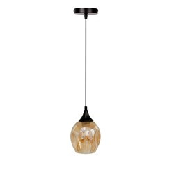 Aspa lampa wisząca czarny 1x40w e27 klosz brązowy