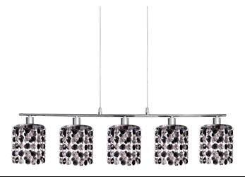 ROYAL LAMPA WISZĄCA 5X40W G9 CHROM+KRYSZTAŁKI CZARNE