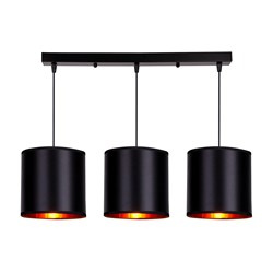 Candida lampa wisząca czarny 3x40w e27 abażur czarny