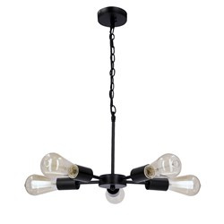 Sparta lampa wisząca czarny 5x60w e27