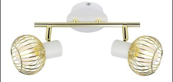 OSLO LAMPA SUFITOWA LISTWA 2X40W E14 BIAŁY/ZŁOTY