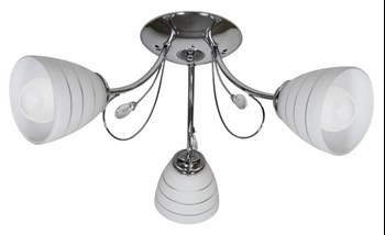SIMPLI LAMPA WISZĄCA 3*40W E27  CHROM  Z KRYSZTAŁKIEM+KLOSZ Z PASKIEM