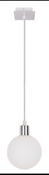 Oden lampa wisząca chromowy 1x40w g9 klosz biały 12cm