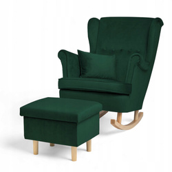 Uszak Bujany Zielony + Poduszka + Podnóżek Otwierany