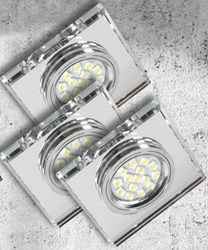 ZESTAW TRZECH OPRAW SS-13 CH/WH  BEZBARWNY  3X50W GU10 BEZ ŻARÓWKI