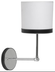 TIDA LAMPA KINKIET 1X40W E14 CHROM/ABAŻUR PŁÓTNO/SKÓRA
