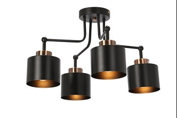 Olena lampa sufitowa czarna 4x60w e27 klosz czarny