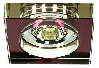 SS-16 CH/PU MR16 CHROMoczko sufitowe  lampa sufitowa. STROP. STAŁA KWADRATOWA SZKŁO FIOLETOWE