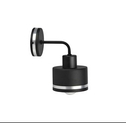 Wama lampa kinkiet czarny 1x40w e27 klosz czarny+srebrny