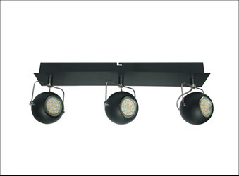 LISTWA TONY 3X3W LED GU10 CZARNY MATOWY