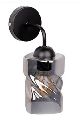 Felis lampa kinkiet czarny 1x60w e27 klosz dymiony