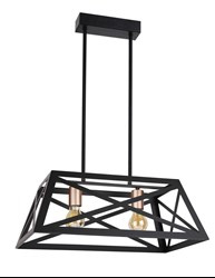 Origami lampa wisząca czarny 2x40w e27 klosz czarny