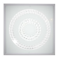 LUX LAMPA SUFITOWA PLAFON 29X29 16W LED 4000K SATYNA PODWÓJNY RING