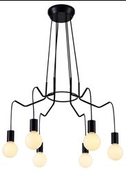 BASSO LAMPA WISZĄCA 6X40W E27 CZARNY MATOWY