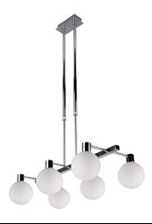 Maldus lampa wisząca chromowy 6x40w g9 klosz biały