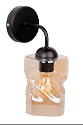 Felis lampa kinkiet czarny 1x60w e27 klosz bursztynowy